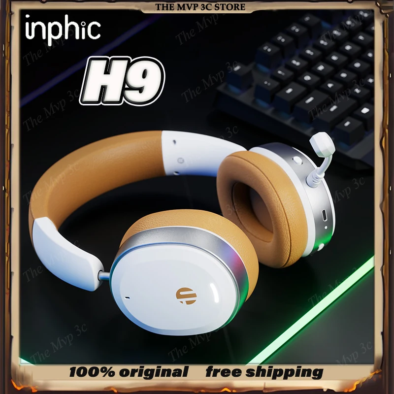 

Inphic H9 Wireless Gaming Headset Customized Lightweight Headphones with Microphone for Desktop Computers 2000mah Laptop Gift PC