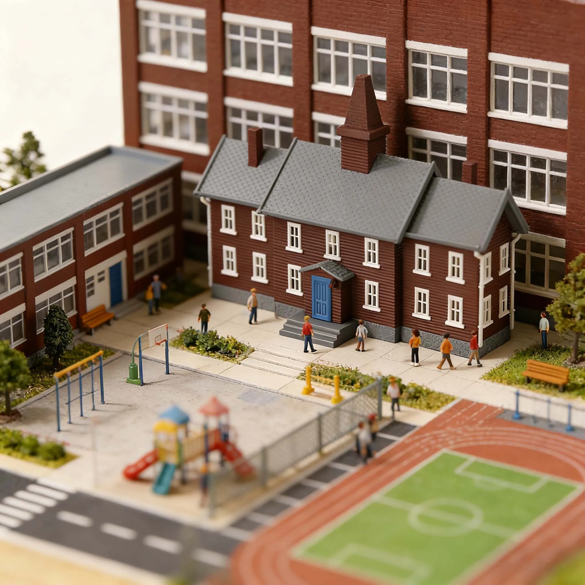 Maqueta de Escala N 1:160, Kit de Construcción de Edificio Escolar de Dos Pisos, JZN5893