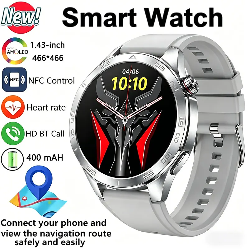 

2026 NFC Smart Watch1.43-inch AMOLED High-Definition Full Touch Screen 400mAh Battery Bluetooth Call Outdoor GPS Sports Tracker