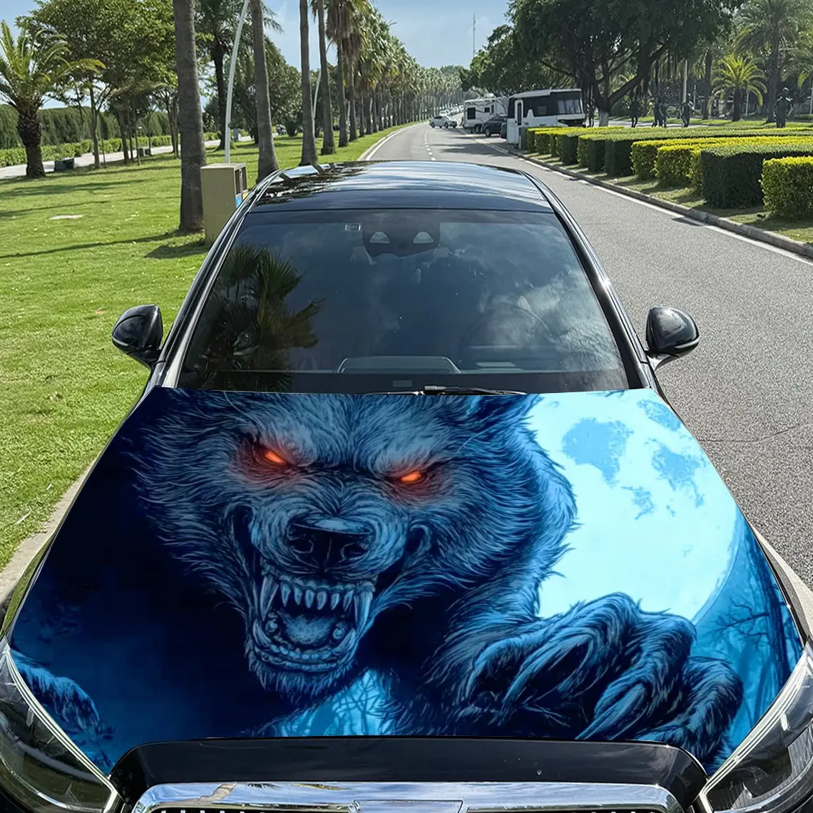 

Наклейки на капот автомобиля Night Moon Fierce Werewolf, прочная виниловая упаковка из ПВХ, улучшенная защита и стиль, легко наносится и дессать