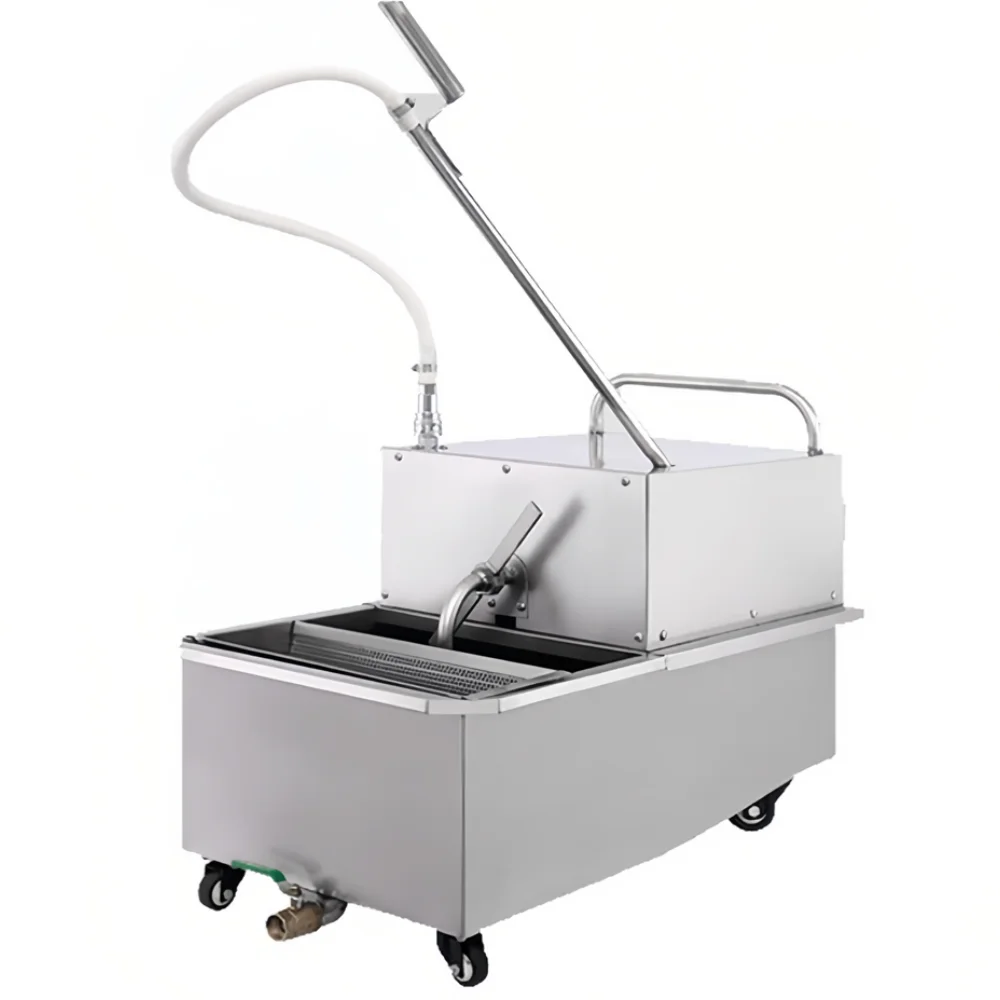 35L Stainless Steel Commercial Deep Fryer Oil Filter Cart Machine Restaurant Fryer Oil Filtration Equipment for Fried Food