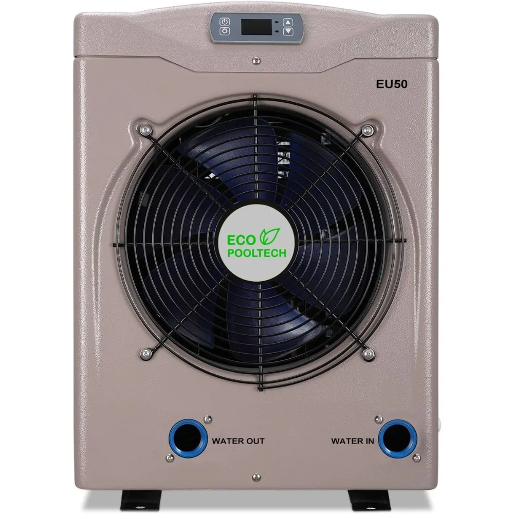 Swimming Pool Heat Pump-Swimming Pool Heater-for Above Ground Pools, up to 5000gallons, Max Output 16184 BTU/hr, Titanium Heat