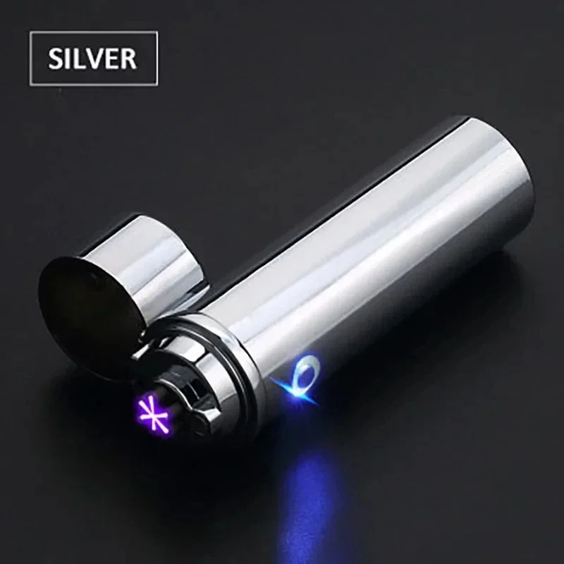 New Windproof Pulse Flameless Six Arc Electric Metal Lighter Kitchen Outdoor Barbecue Camping Cigar Lighter High End Men\'s Gifts