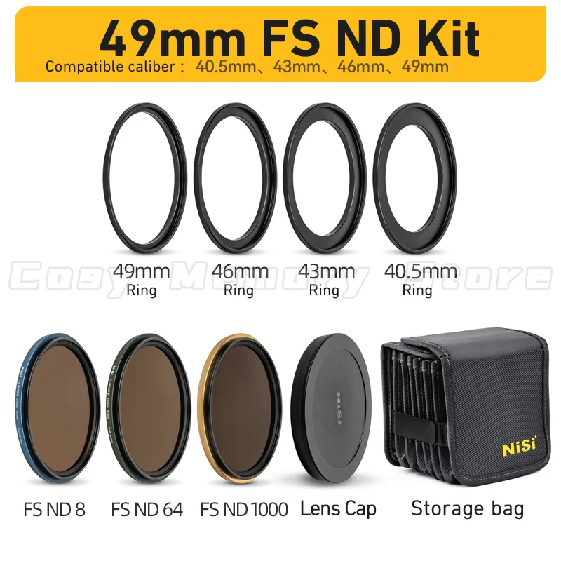 NiSi FS ND Kit FS ND8 ND64 ND1000 Swift System Filter 40.5mm-95mm 67mm 77mm 82mm