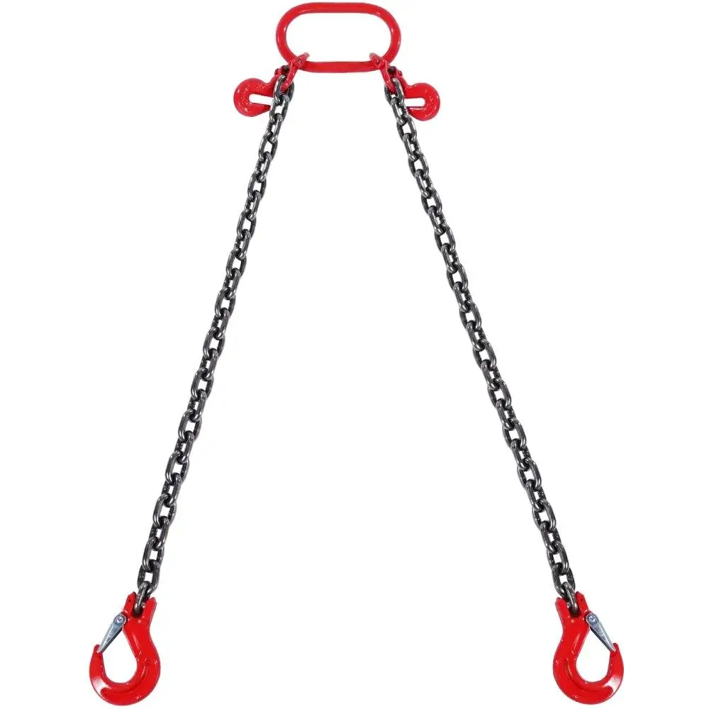 

5/16 Inch x 6 Feet G80 Chain Sling with 2 Legs and Grab Hooks Heavy Duty Lifting Capacity 6600 lbs for Hoisting