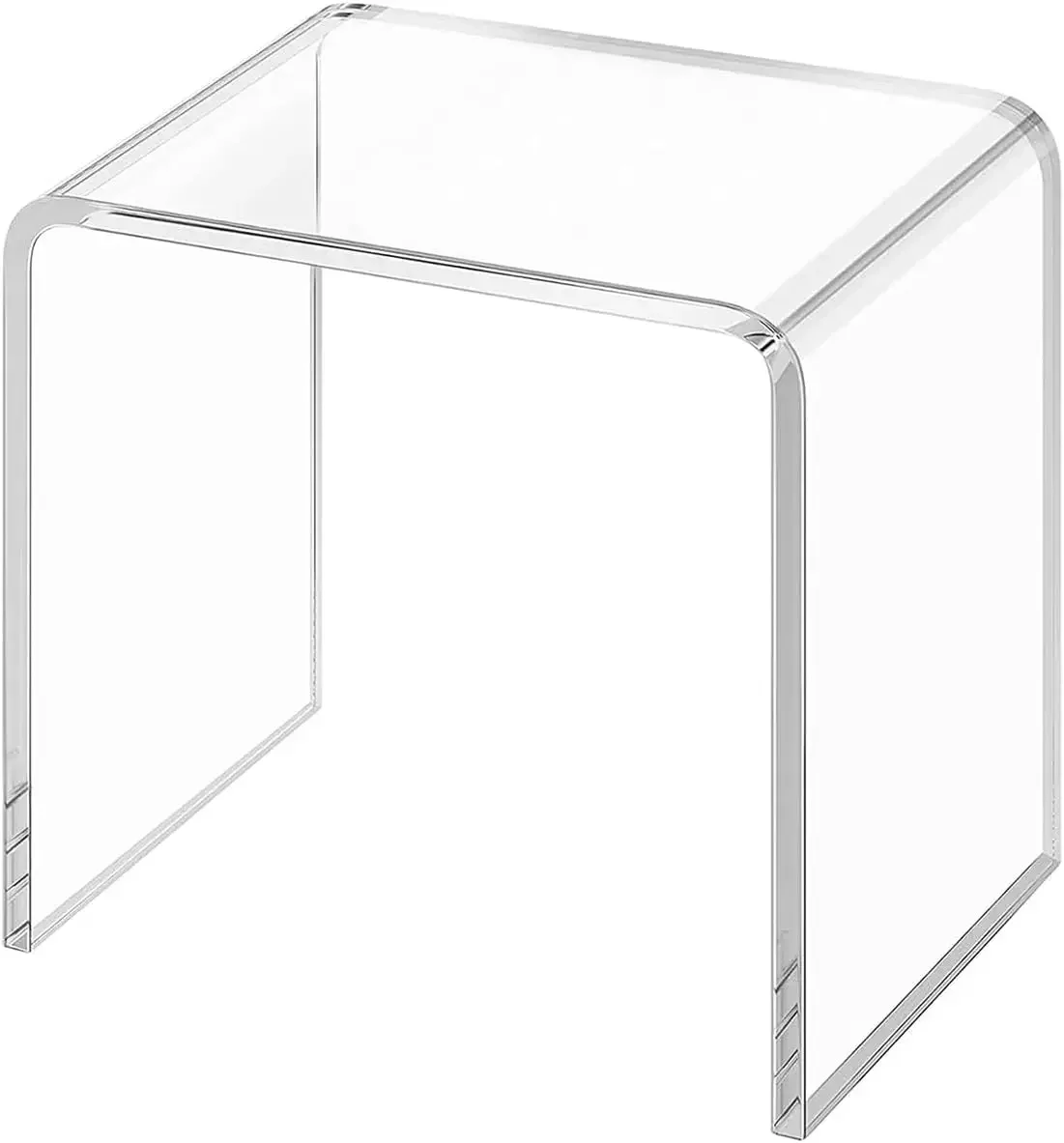 Shower Bench 16inch Tall Shower Stool 660-LBS Capacity Acrylic Shower Foot Rest for Shaving Legs 15MM Thick Transparent Cup-Bath