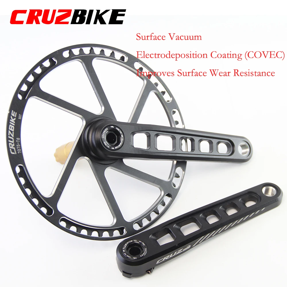 CRUZbike Folding Bike Crankset Ultralight 165/170mm Hollow Tech Crank Aluminum Alloy Bicycle Parts Accessories