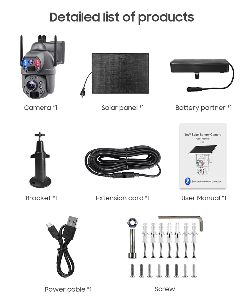 SHIWOJIA 36X ZOOM 12MP 4G SIM Solar Camera Outdoor 360° Wireless WIFI Battery Security Cameras with Solar Panel PIR Night Vision