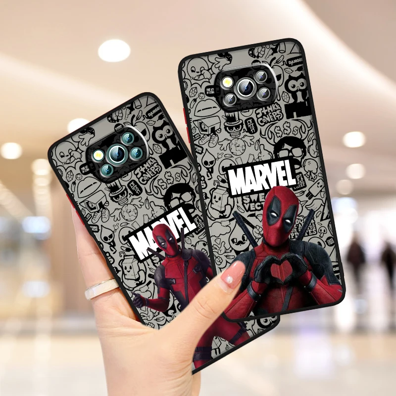 Marvel Spider Man Cool Frosted Translucent For Xiaomi Mi Poco X5 X4 X3 M6 M5S M5 M4 M3 F5 F4 F3 GT Pro 5G Funda Phone Case