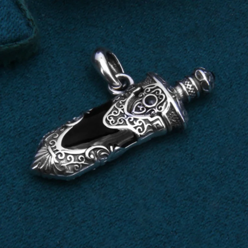 S925 Sterling Silver Charms Pendants for Women Men New Fashion Brass Sword Scabbard Detachable Jewelry Wholesale