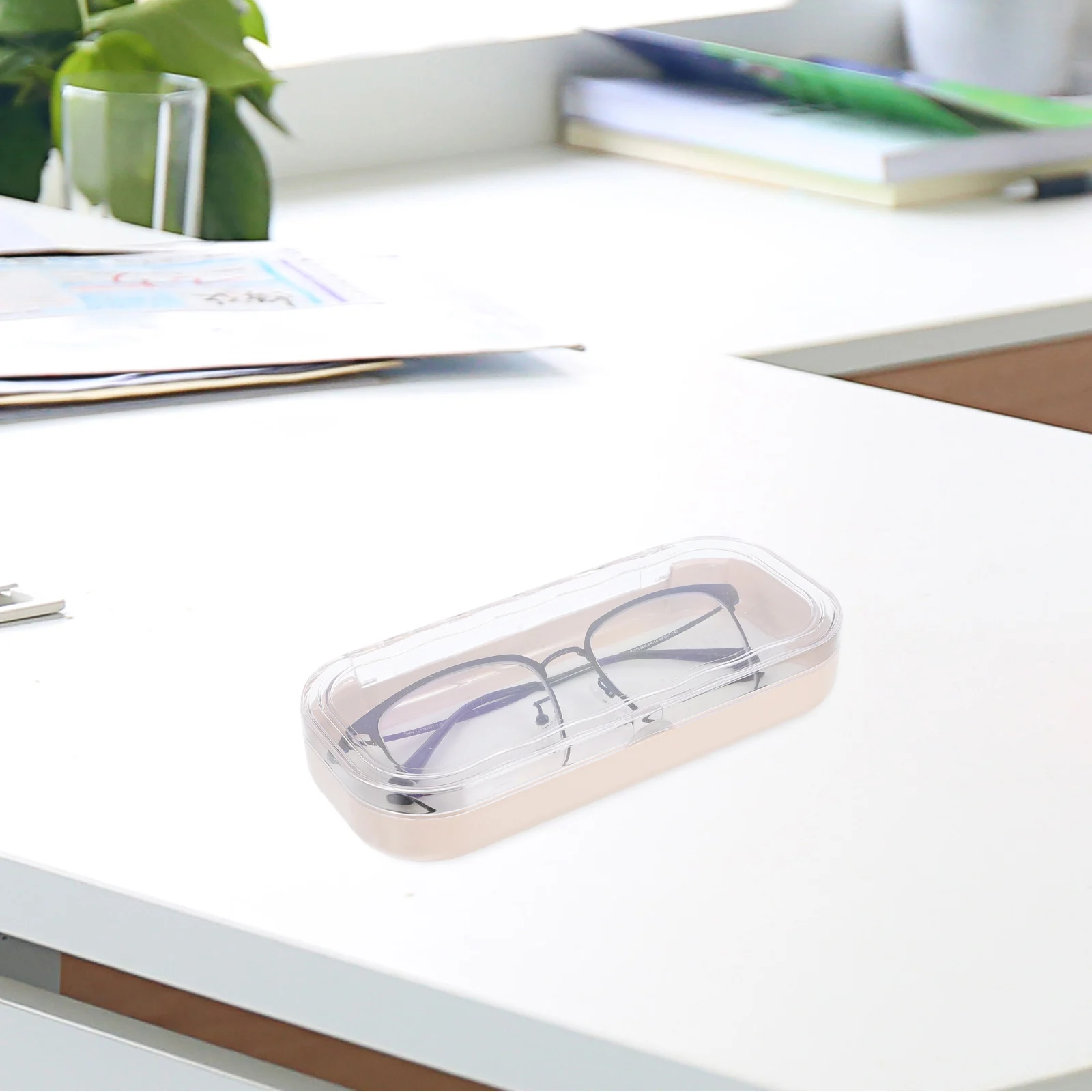 

Transparent Flip Glasses Box Eye Cases Portable Eyeglass Storage Organizer Miss