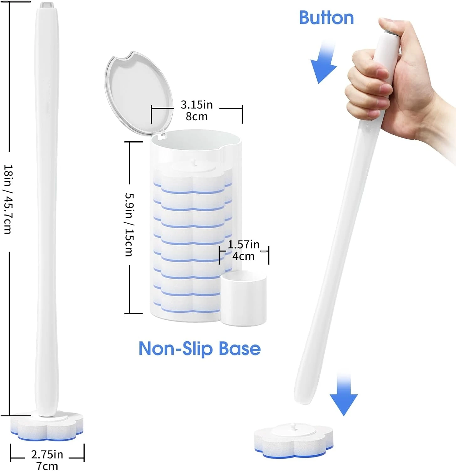 Disposable Toilet Bowl Brush with 36 Toilet Wand Refills, Toilet Bowl Cleaner Wands, Toilet Cleaning System Starter Kit view 6