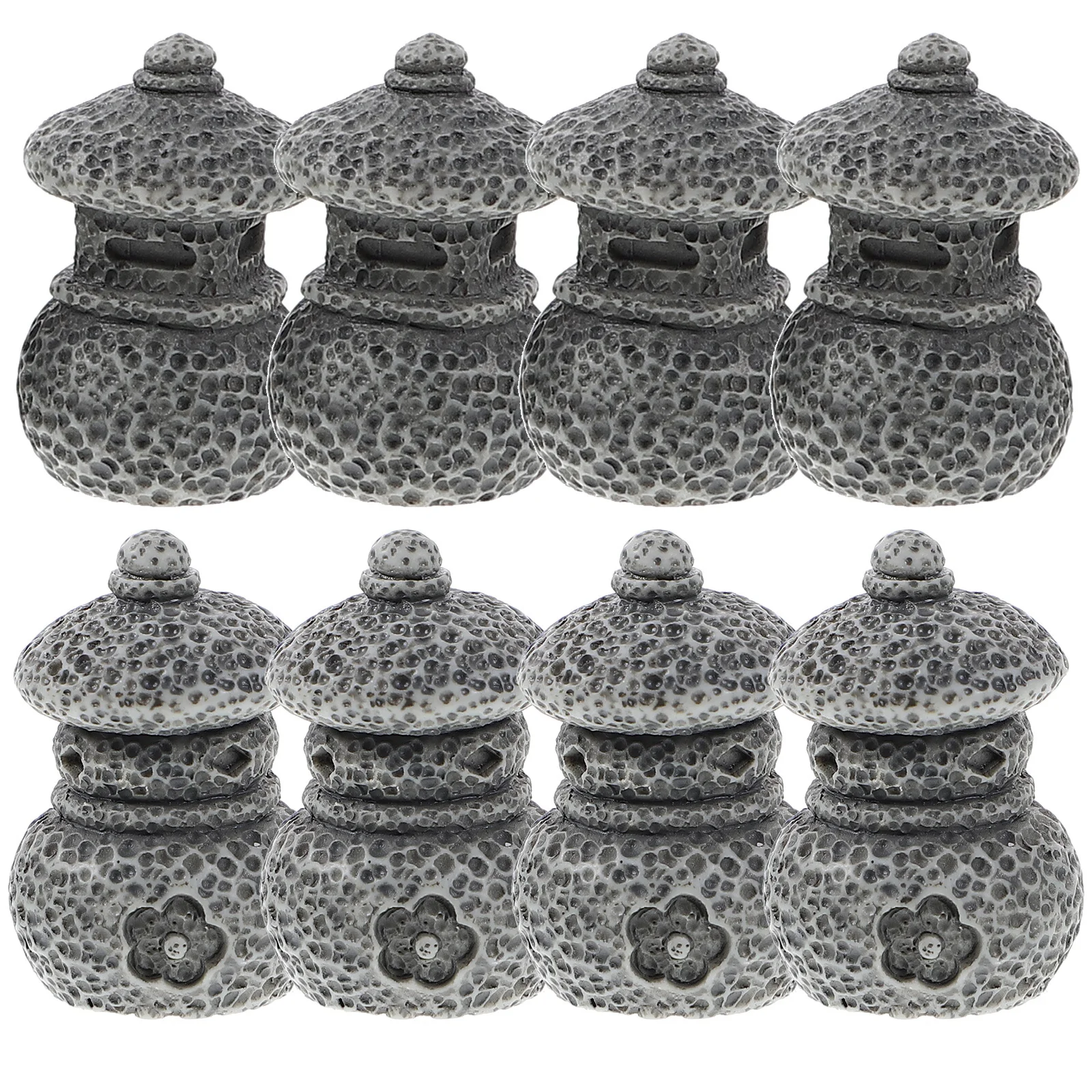 

8Pcs Mini Pagoda Garden Statue Decoration for Succulent Plants Micro Landscape Resin Ornament Living Room Yard Balcony Decor