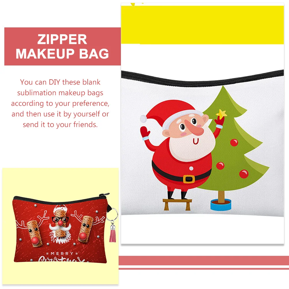 

8Sets Blank Makeup Bag Sublimation Canvas Zipper Pouch DIY Travel Toiletry Organizer Heat Transfer Storage