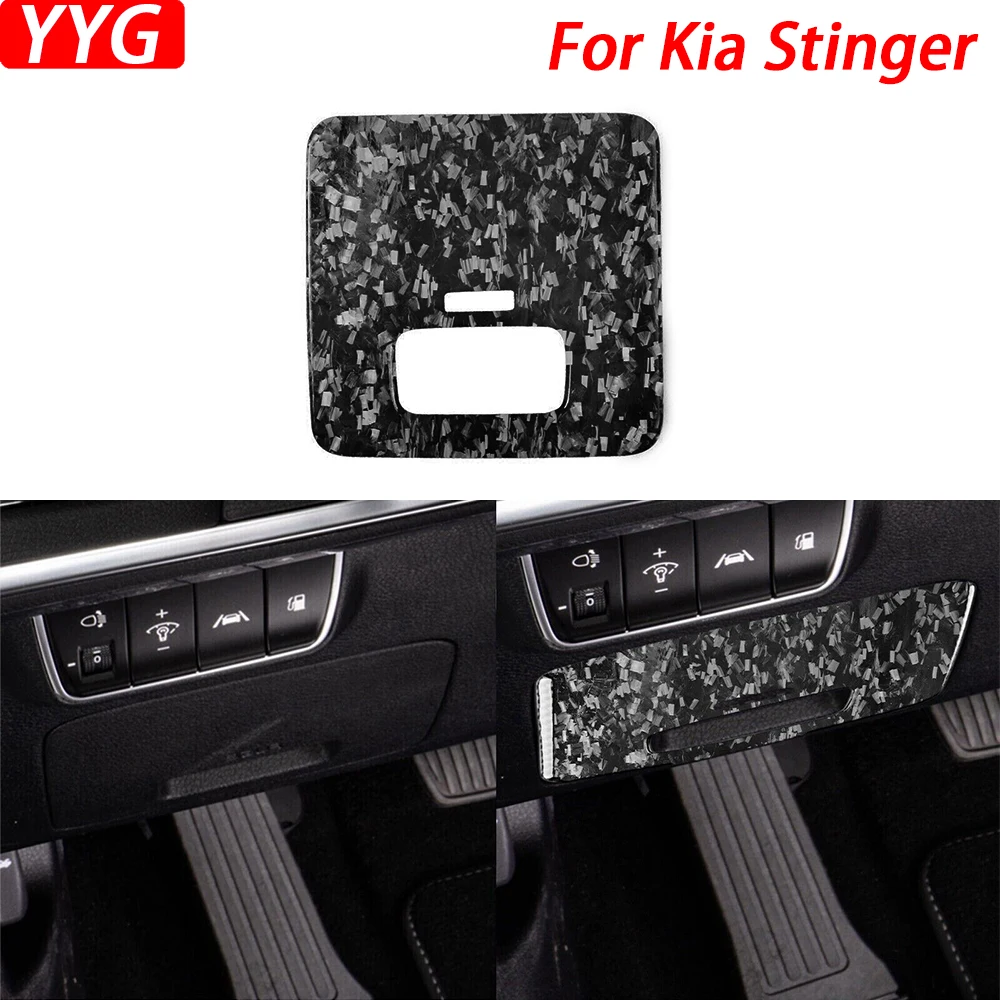 

For Kia Stinger 2019-2023 Forged Carbon Fiber Drivers Dashboard Panel Trim Cover Car Interior Decorative Accessories Sticker