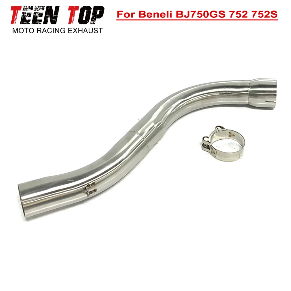 Motorcycle Exhaust Modified System Slip-On Middle Link Pipe 2019+ For Beneli BJ750GS 752 752S Decat pipe 51mm