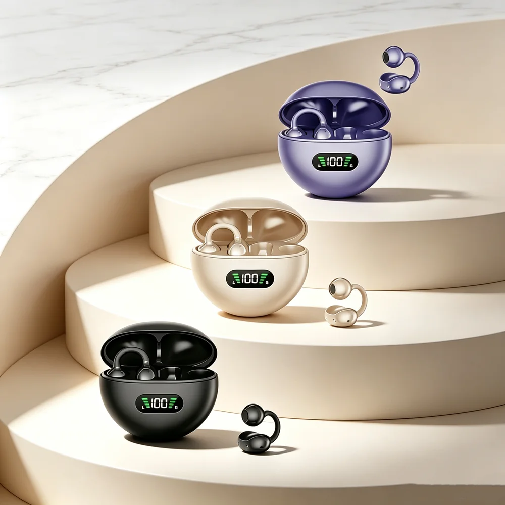 TWS Bluetooth Headphones Wireless Earbuds Ergonomic Bluetooth Headset Reduce Ear Fatigue During Extended Gaming or Work Sessions
