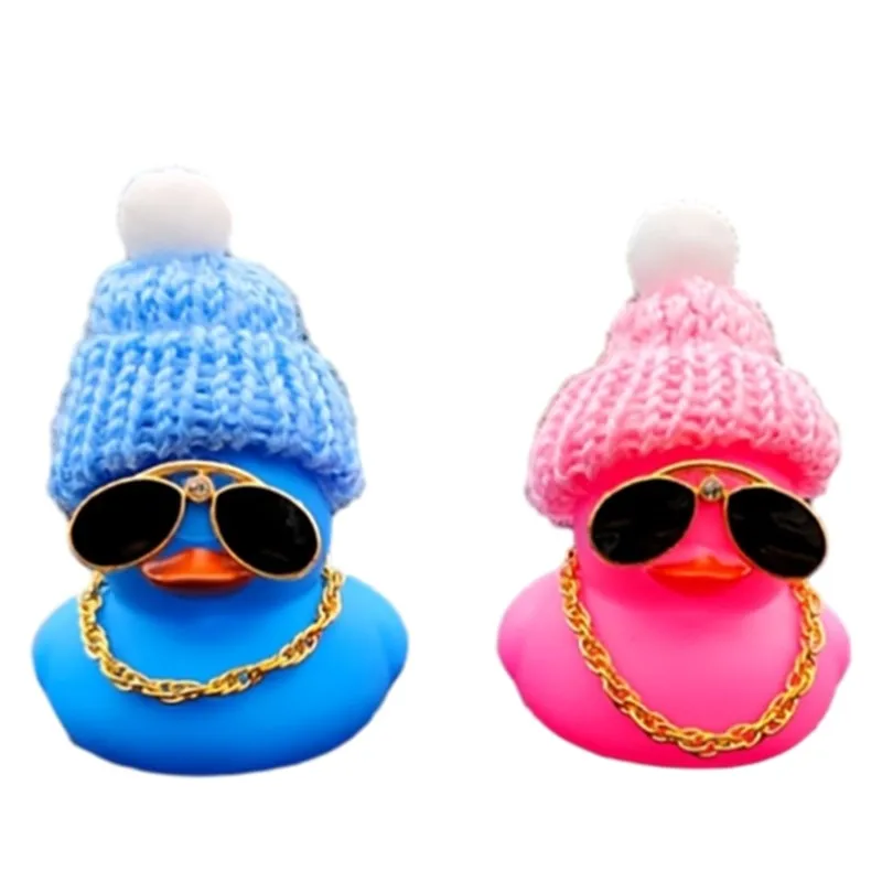 2 Stück süße blaue und rosa verzierte Entenauto-Ornamente, Armaturenbrett-Dekorationen, Weihnachtsgeschenke