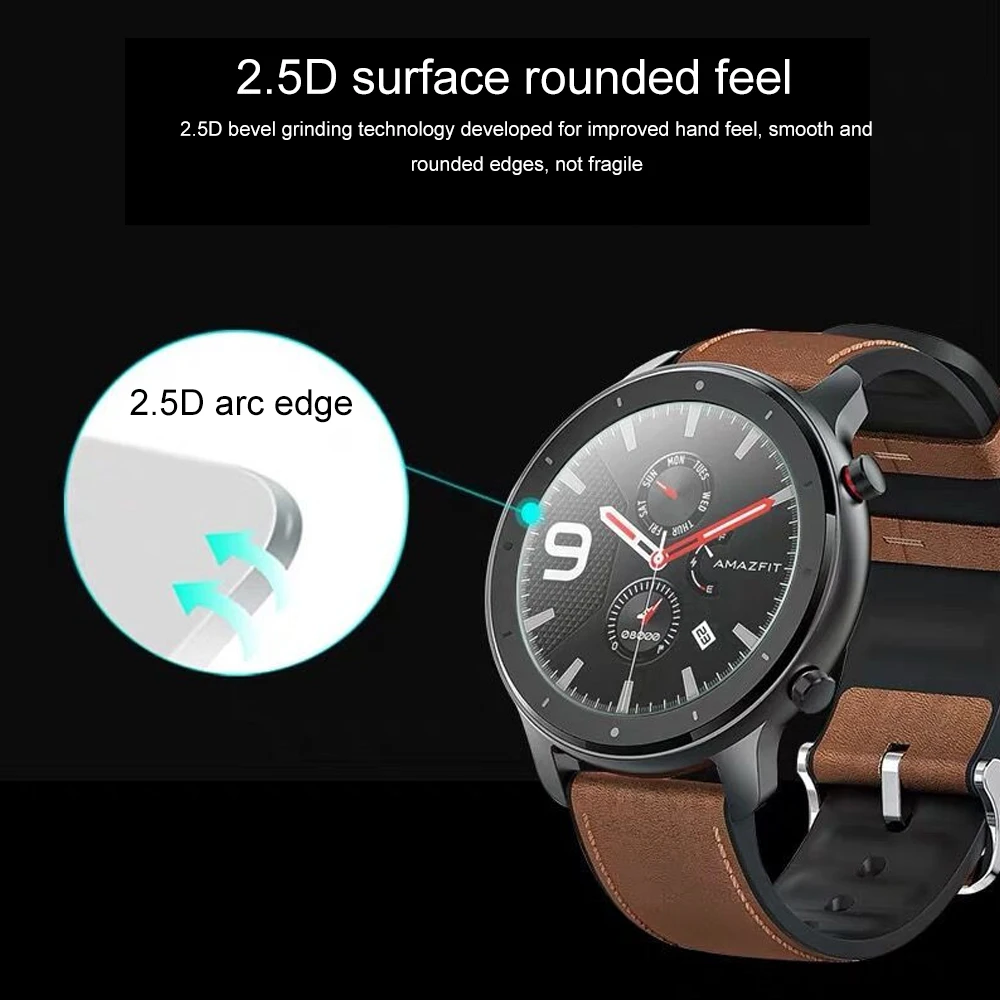 2 Pcs Tempered Glass Screen Protector Clear Film For Xiaomi Huami Amazfit GTR 47MM 42MM Smart Watch Wristbands Accessories