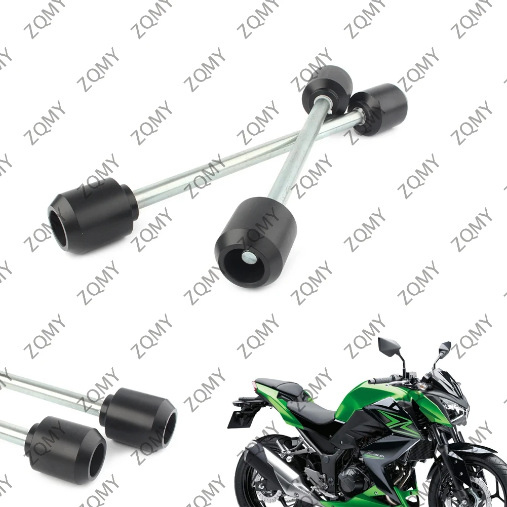 Motorcycle Front Rear Axle Fork Sliders Crash Protector For Kawasaki Z250 Z300 2013 2014 2015 2016 2Pcs