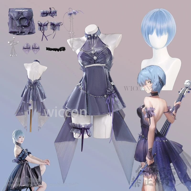 

Ayanamii Rei Anime Game NIKKE: The Goddess Of Victory Косплей Костюм Сексуальное Фиолетовое Платье Y2K Лолита Kawaii Парики Cos Индивидуальные