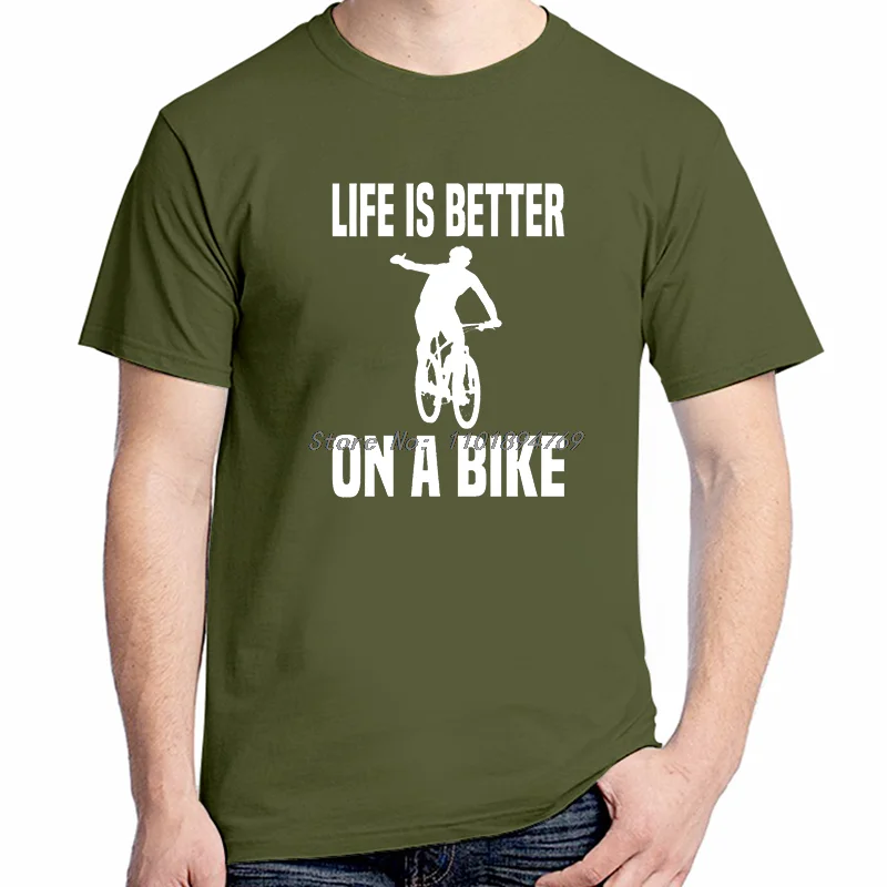 

Жизнь лучше на велосипеде Модные рубашки Футболки с графическим рисунком и футболки Новое поступление Товары Футболка с короткими рукавами Хлопковые футболки