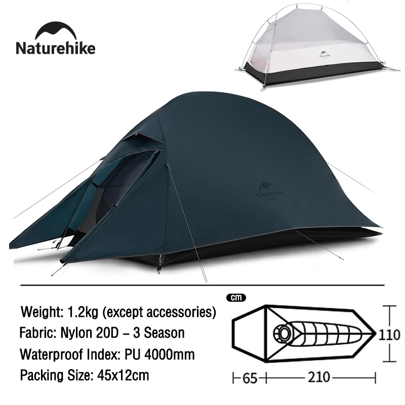 Naturehike Camping Tent Ultralichte Draagbare Wolk Up 1 Persoon Shelter Tent Opvouwbare Rugzak Waterdichte Tent Reizen Strandtent
