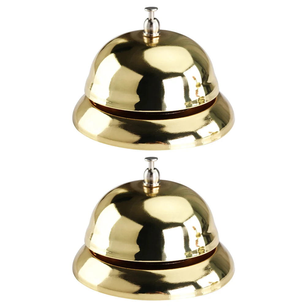 

2Pcs Meal Call Service Bell Hand Metal Desk Bells for Reception Office Restaurant High Quality Durability Christmas