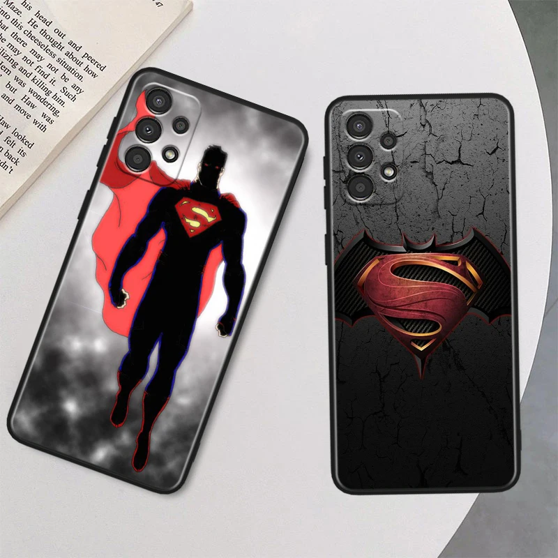 Cool Batman Superman For Samsung A73 A72 A54 A53 A52S A34 A33 A32 A24 A23 A22 A14 A13 A03S A02S Black Soft Phone Case