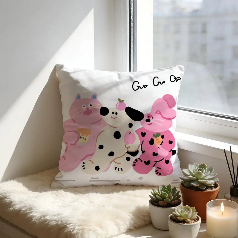 

Мягкая теплая подушка с милыми животными для дивана и кровати, уютная бархатная наволочка для декоративной подушки.