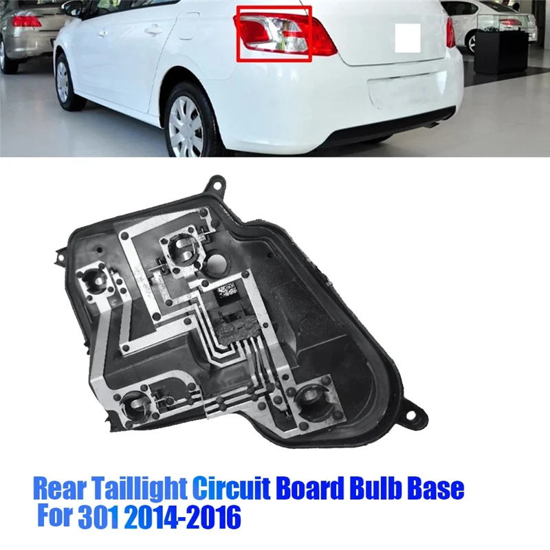 คลาสสิกด้านหลังขวาไฟท้ายแผงวงจรหลอดไฟสําหรับ Peugeot 301 2014-2016 รถเบรคไฟท้ายซ็อกเก็ตผู้ถือฐานไม่มีหลอดไฟ