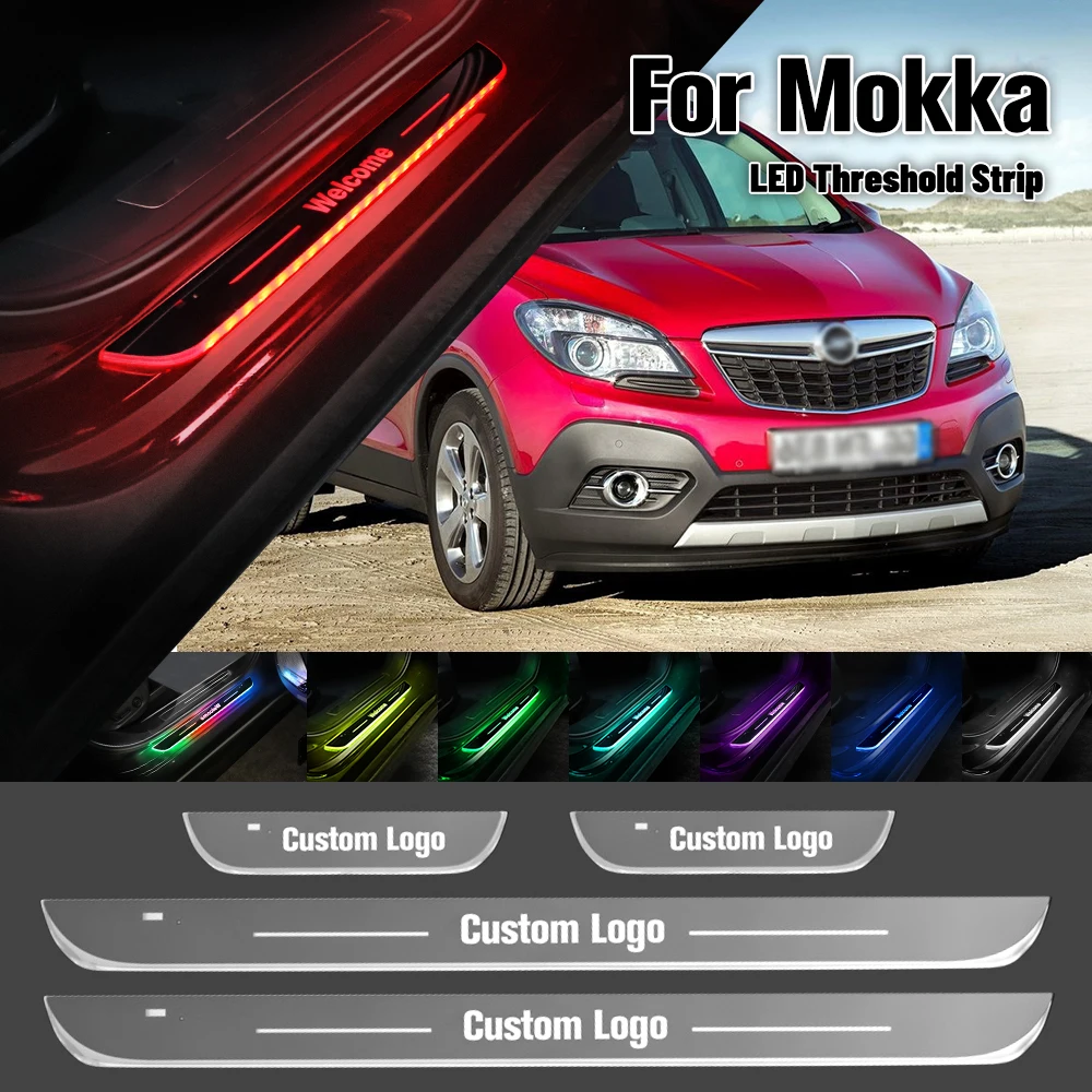 

For Opel Mokka 2012-2020 Car Door Sill Light Customized Logo LED 2018 2019 2020 2021 Welcome Threshold Pedal Lamp Accessories