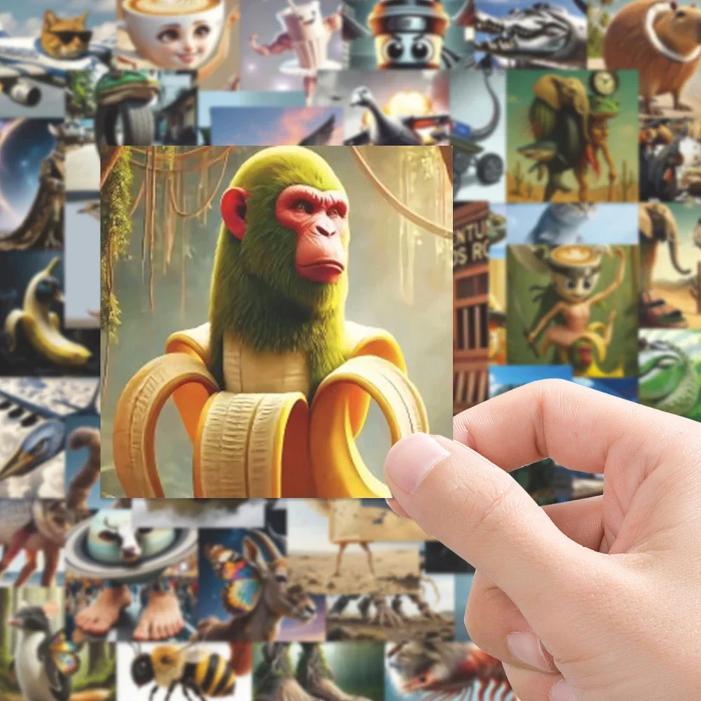 

63 Abstract Stickers Tung Tung Sahur Italian Brainrot Desktop Collection Classic of Mountains and Seas Waterproof Stickers