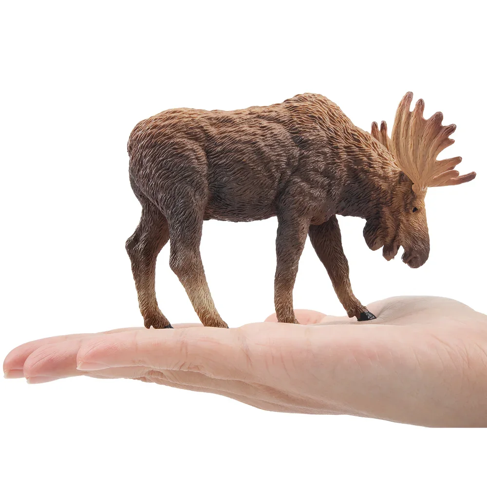 Toymany Simulation Moose Wildlife Animal Model Toy Mini Figures Dolls Action Figurines Toys for Children Gift Cake Decoration