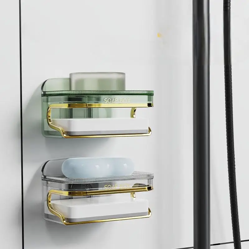 Eleganter Seifen halter mit selbst klebendem, 1 Stück Wand montage, kein Bohren, keine Wasser ansammlung für Küchen-und Bad organisator