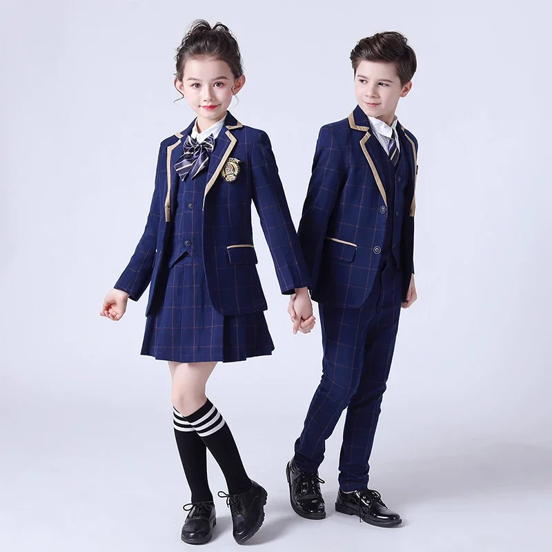 High quality primary school uniforms, kindergarten uniforms, men's and women's British Academy style spring and autumn small sui