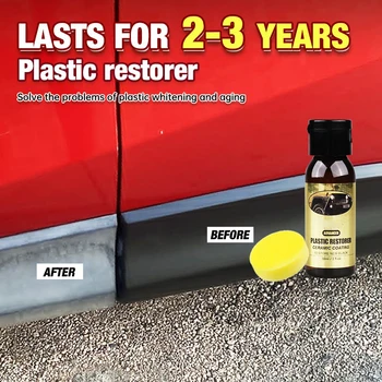 Auto Plastic Restorer Keramische Coating Terug naar Zwart Langdurig Bescherm Reparatie Whitening Zwart Glans Plastic Trim Rubber Zorg