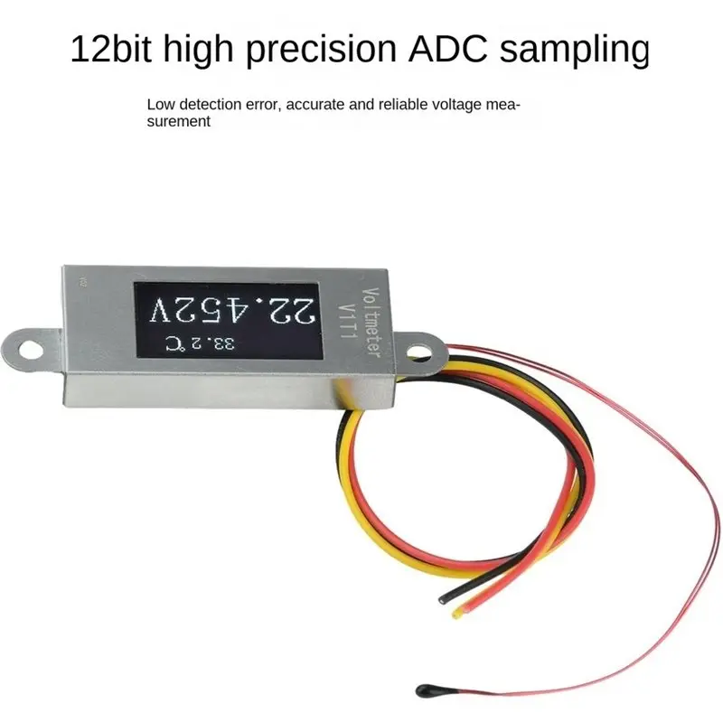 B23B Digital Temperature& Voltage Display Meter With 0.77-Inch OLED Screen DC 5-30V 0-99° C And Integrated Temperature Sensor Pr