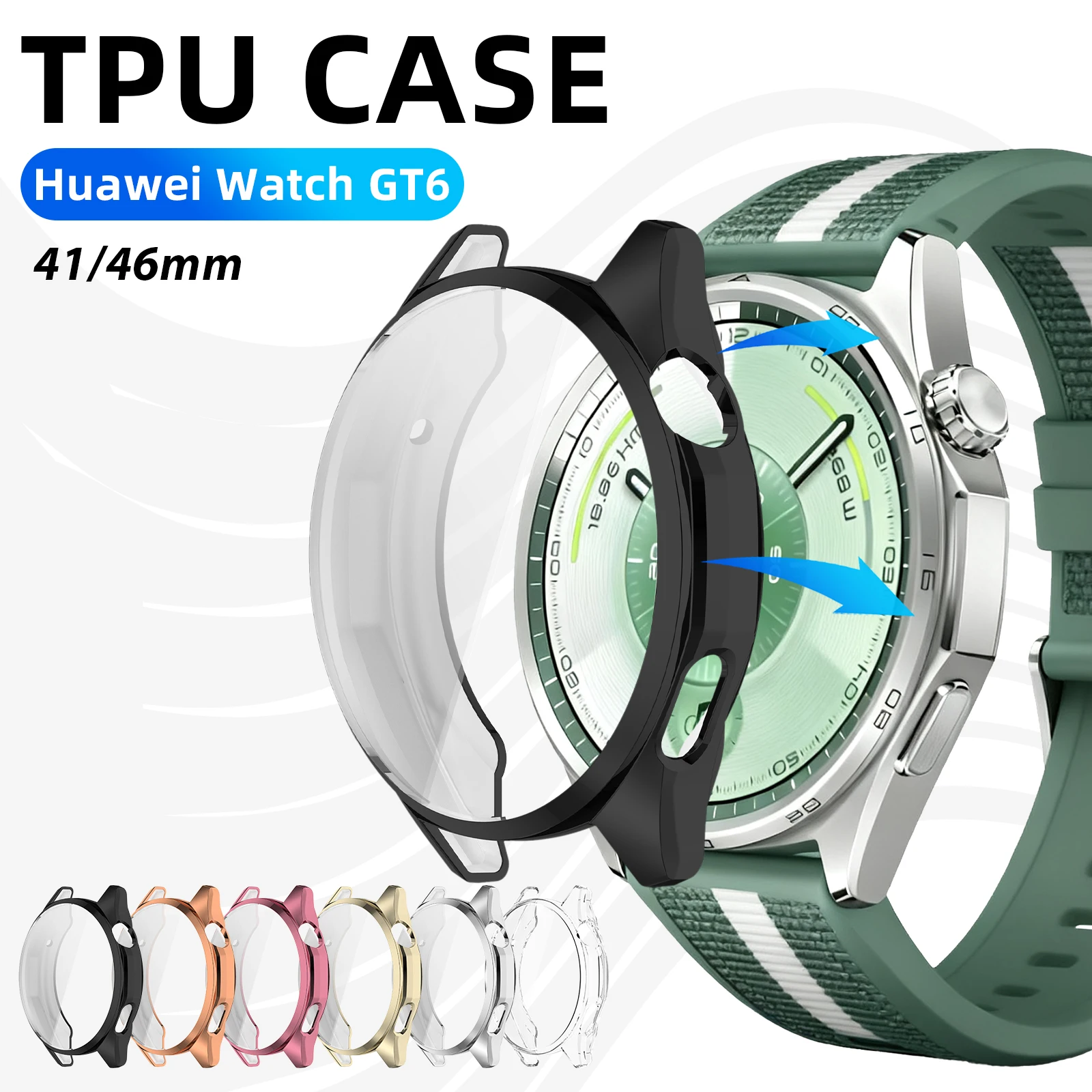 

Case for Huawei Watch GT 6 46mm 41mm Screen Protector Case Soft TPU All-Around Protective Bumper Cover for Watch GT6 Accessories