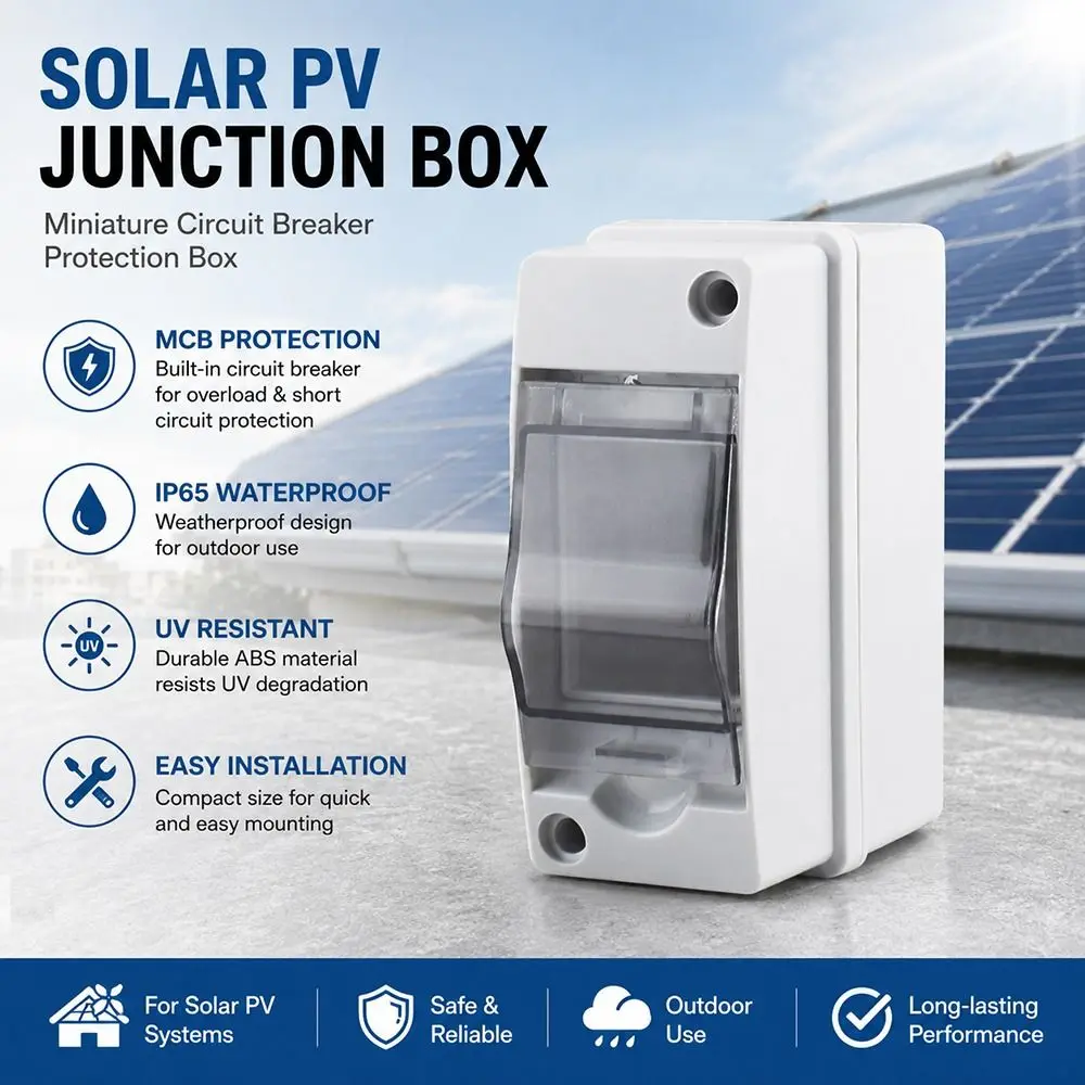1Pcs HT-2 Waterproof Distribution Box 2 Way IP65 Waterproof Solar Junction Box PC ABS Plastic Flame Retardant Breaker Box