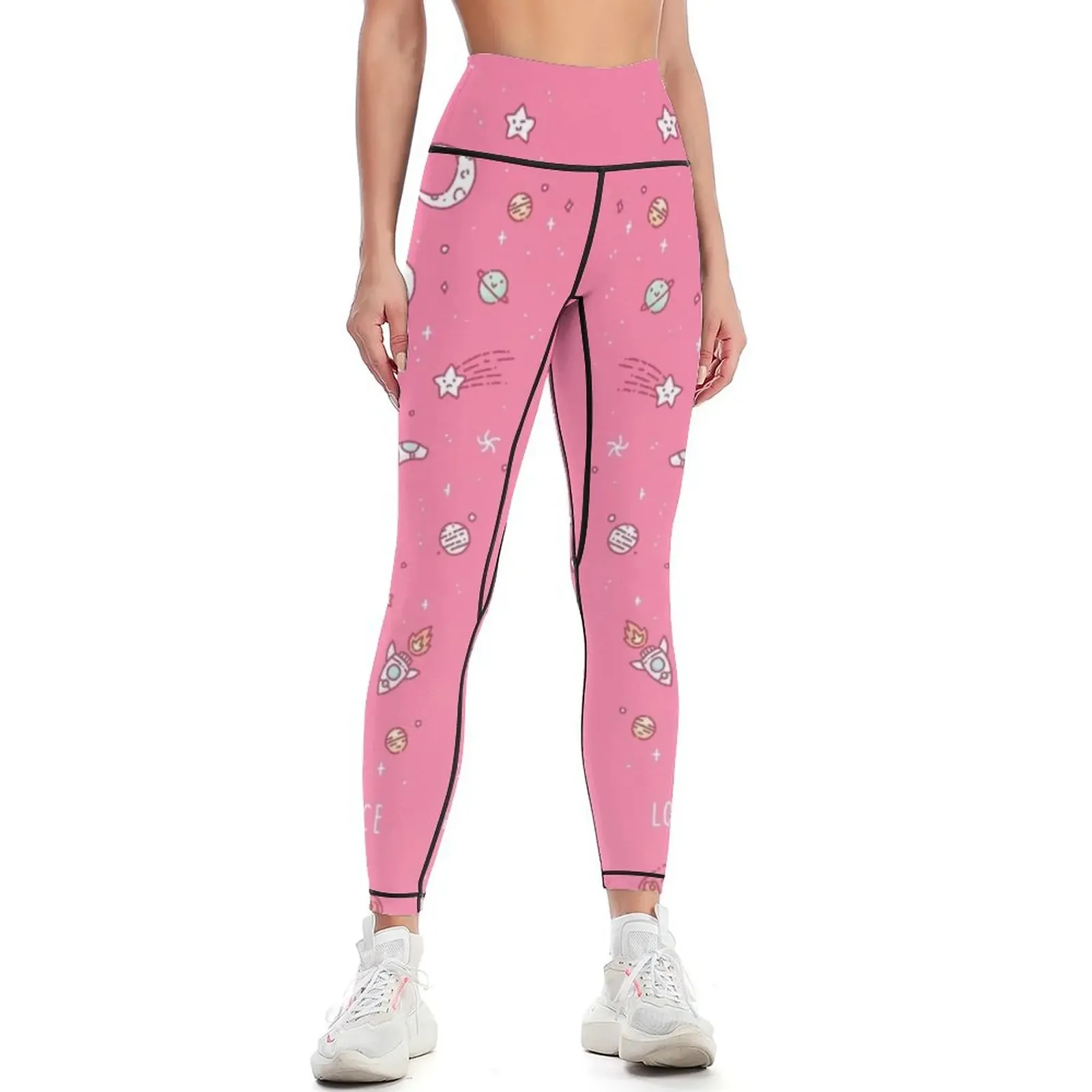 

Cute bunny in Space Leggings workout shorts Training pants Women sportwear harem pants Womens Leggings