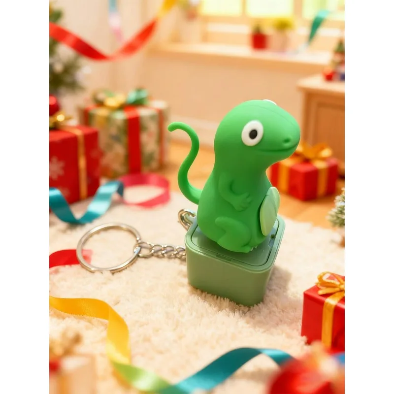Lizard Button Keychain with Sound & Light