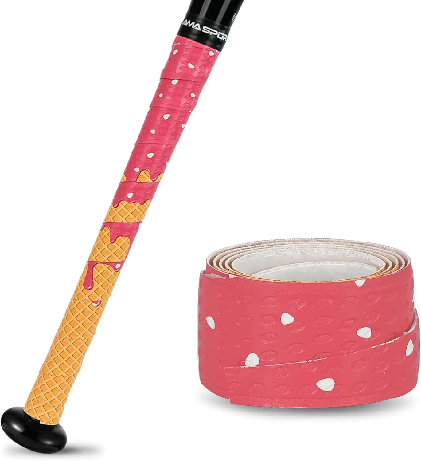 

3/6/10 шт. AMASPORT лента для бейсбольной ручки для мороженого, разноцветная противоскользящая ручка, легко наносится и снимается с профессиональным дизайном для бейсбола