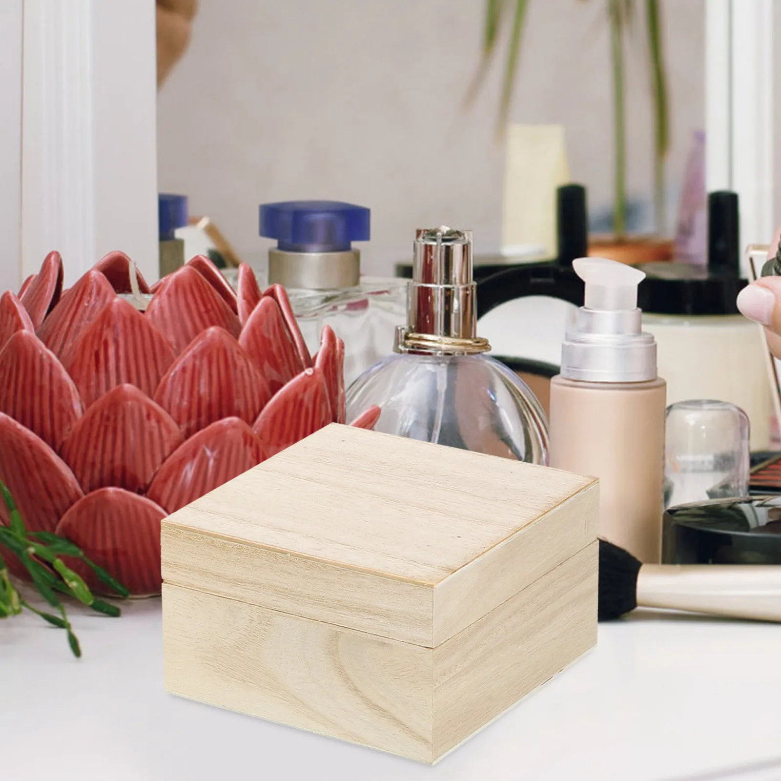 

2Pcs Wooden Jewelry Storage Container Premium Solid Wood Build Portable Size Ideal for Rings Earrings Bracelets Gift Box Case