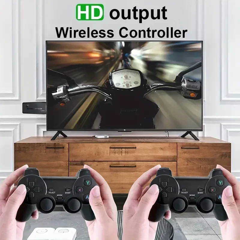M8 TV Game Console 2.4G Wireless Controller Built-in 20000+64GB Double Joystick 4K HD Retro Suitable for PC, Android, TV USB