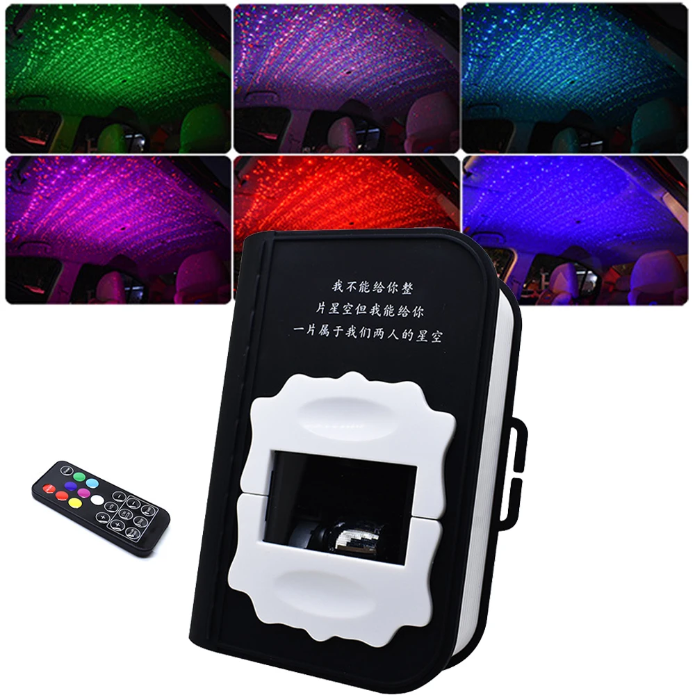 Colorido Dinâmico Céu Estrelado Fluxo Luz Controle Remoto Dj Luz Portátil Laser Projetor Luzes Stage Night Light para Carros, Partys