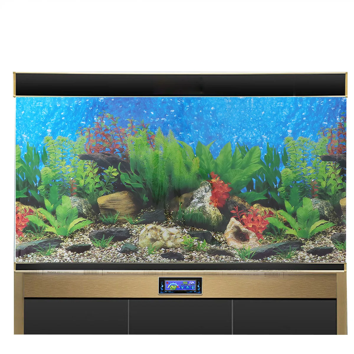 

Fish Tank Background Sticker Double-Sided 3D Adhesive Waterproof Aquarium Decorative Pictures Underwater Backdrop 52x30cm Style