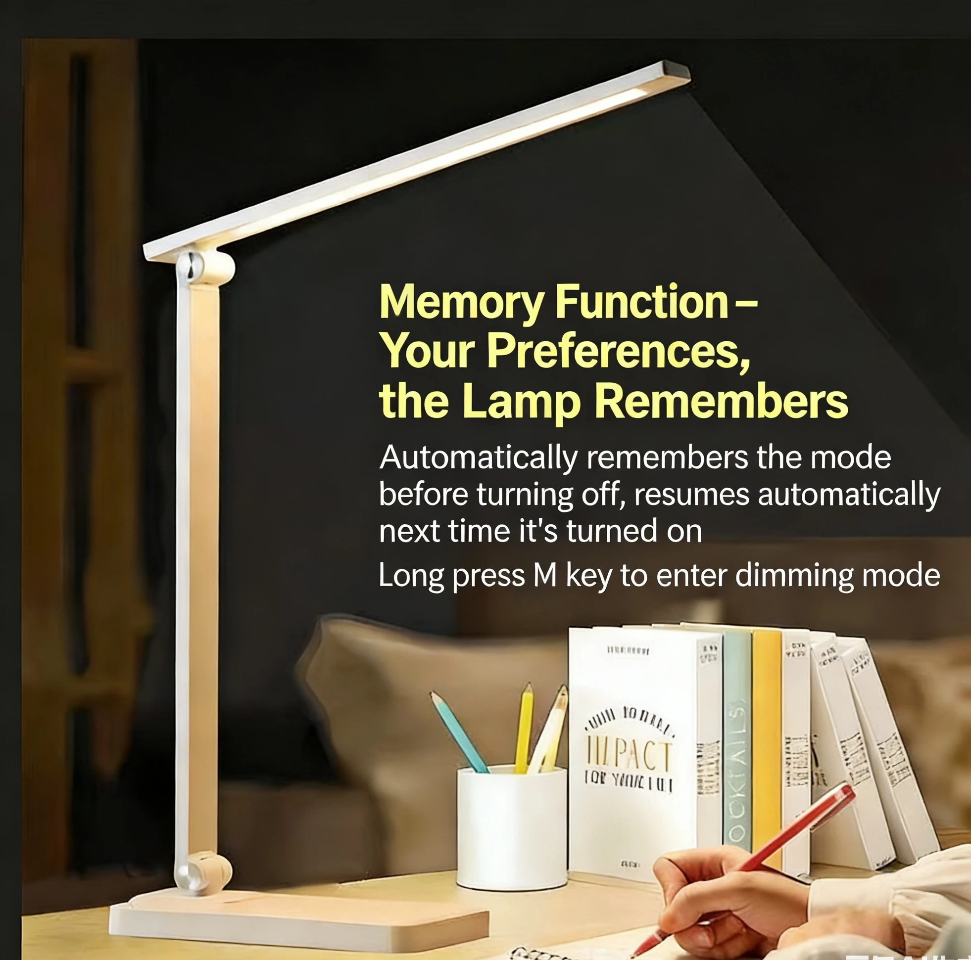 Reading eye protection desk lamp, foldable LED desktop, supports mobile phone charging, bedroom bedside small night light, natio