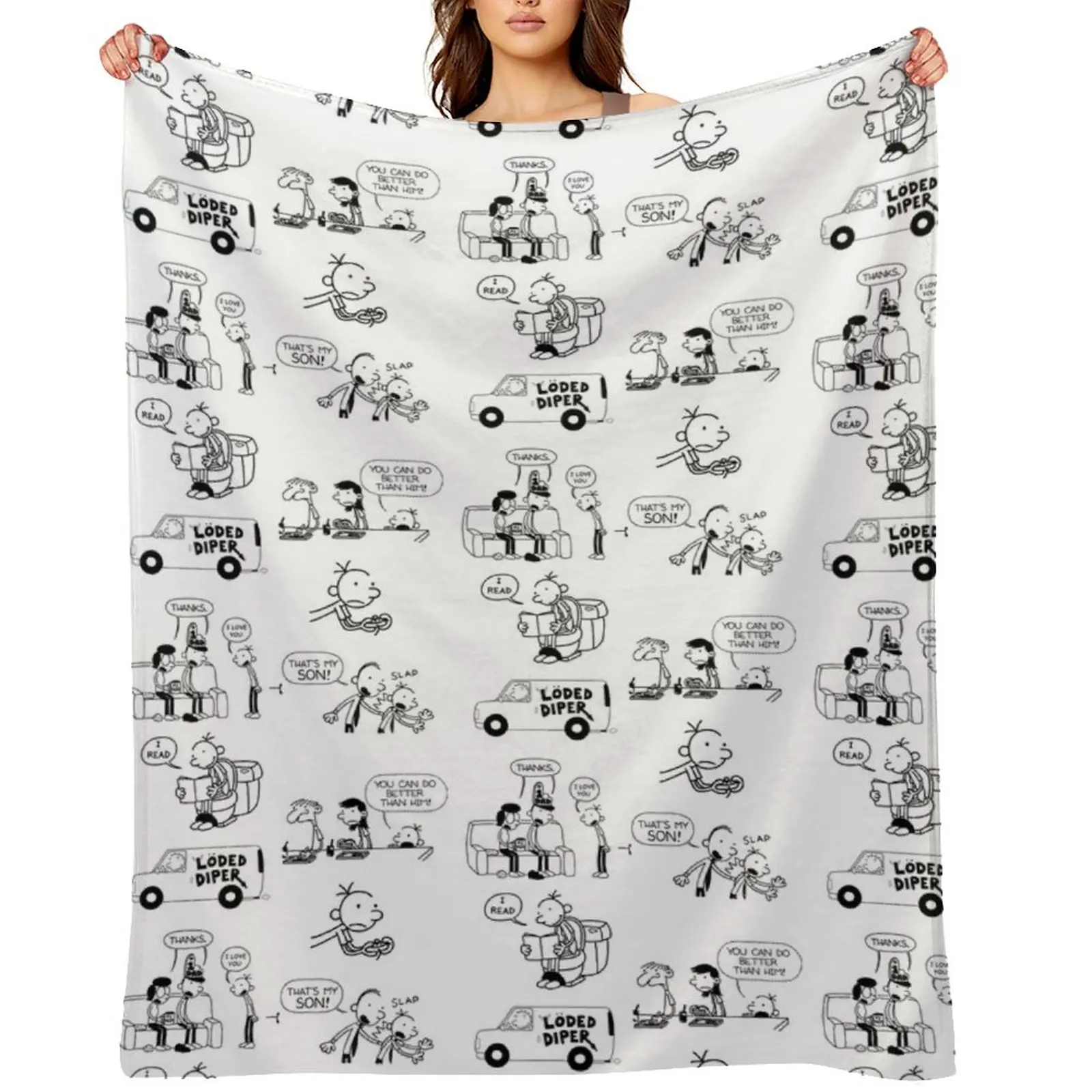 

Diary of a Wimpy Kid Throw Blanket Beach Flannels Decoratives Plush Blankets