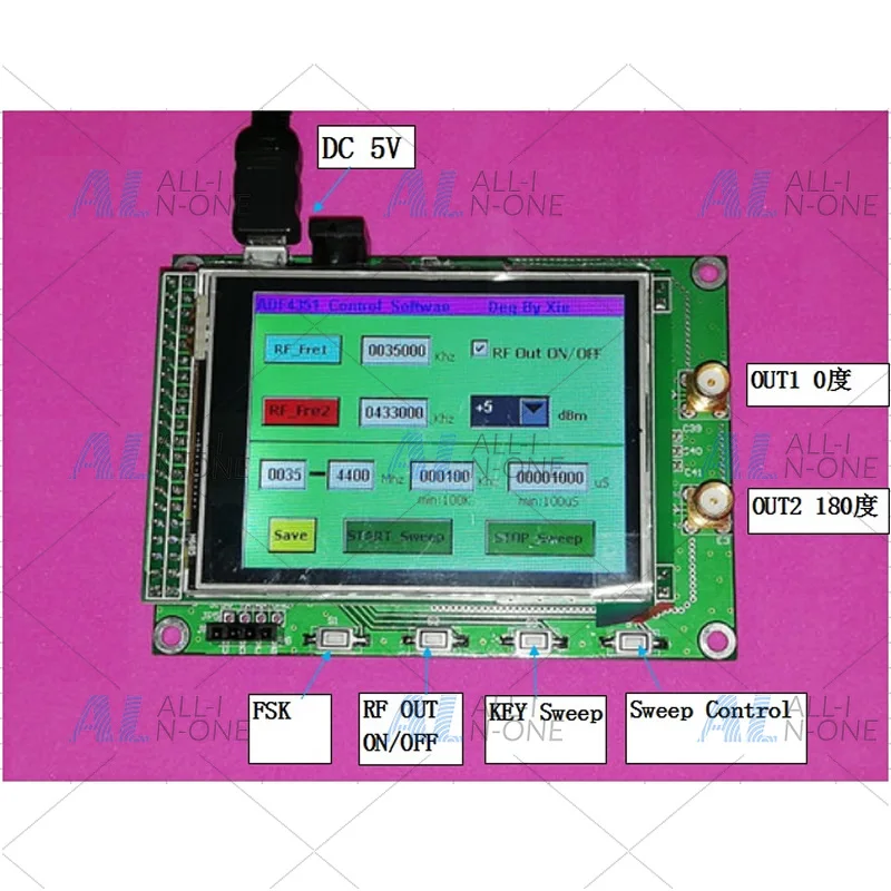 ADF4350 ADF4351 Module TFT Color Touch Screen STM32 Sweep Frequency signal source